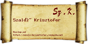 Szaló Krisztofer névjegykártya
