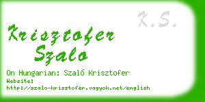 krisztofer szalo business card